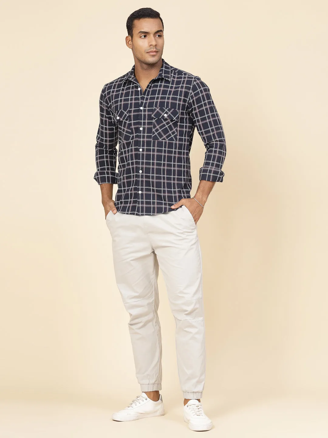 Cotton Checks Tailored Utility Shirt