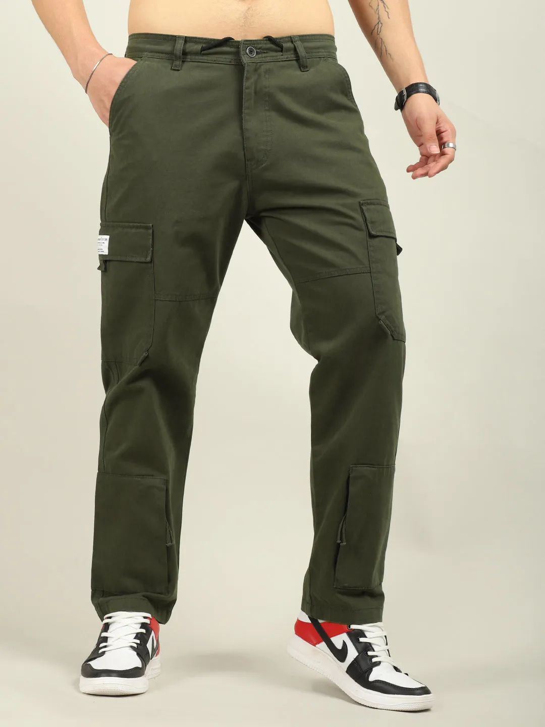 Drone Fantacy Olive Baggy Fit Cotton Cargo