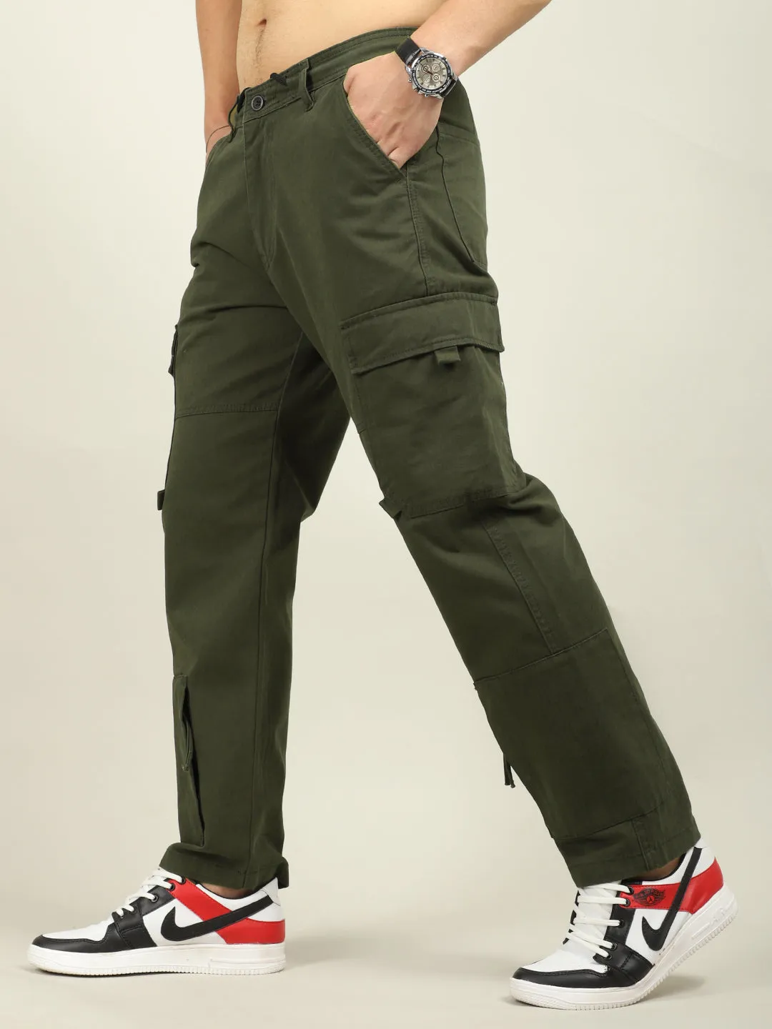 Drone Fantacy Olive Baggy Fit Cotton Cargo