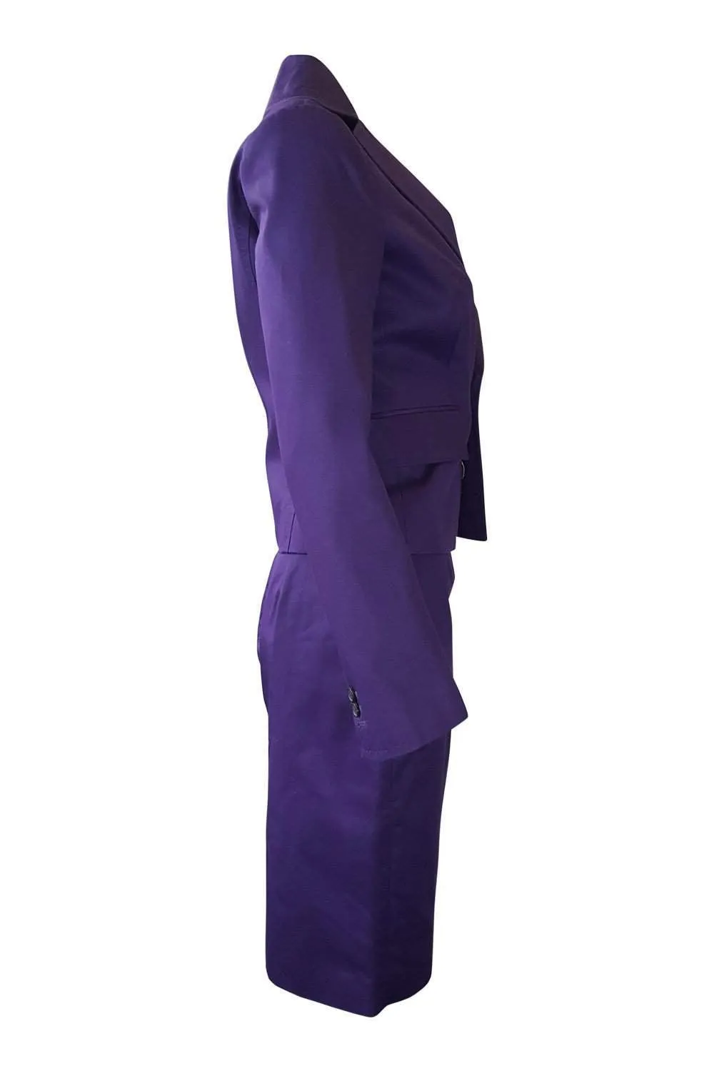 DSQUARED2 Purple Cotton Tailored Two Piece Skirt Suit (42)