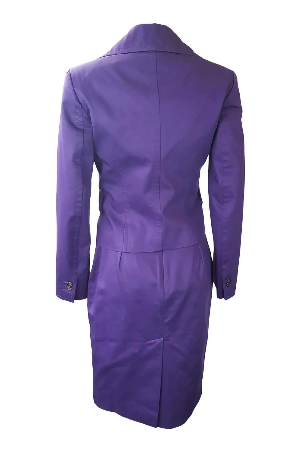 DSQUARED2 Purple Cotton Tailored Two Piece Skirt Suit (42)