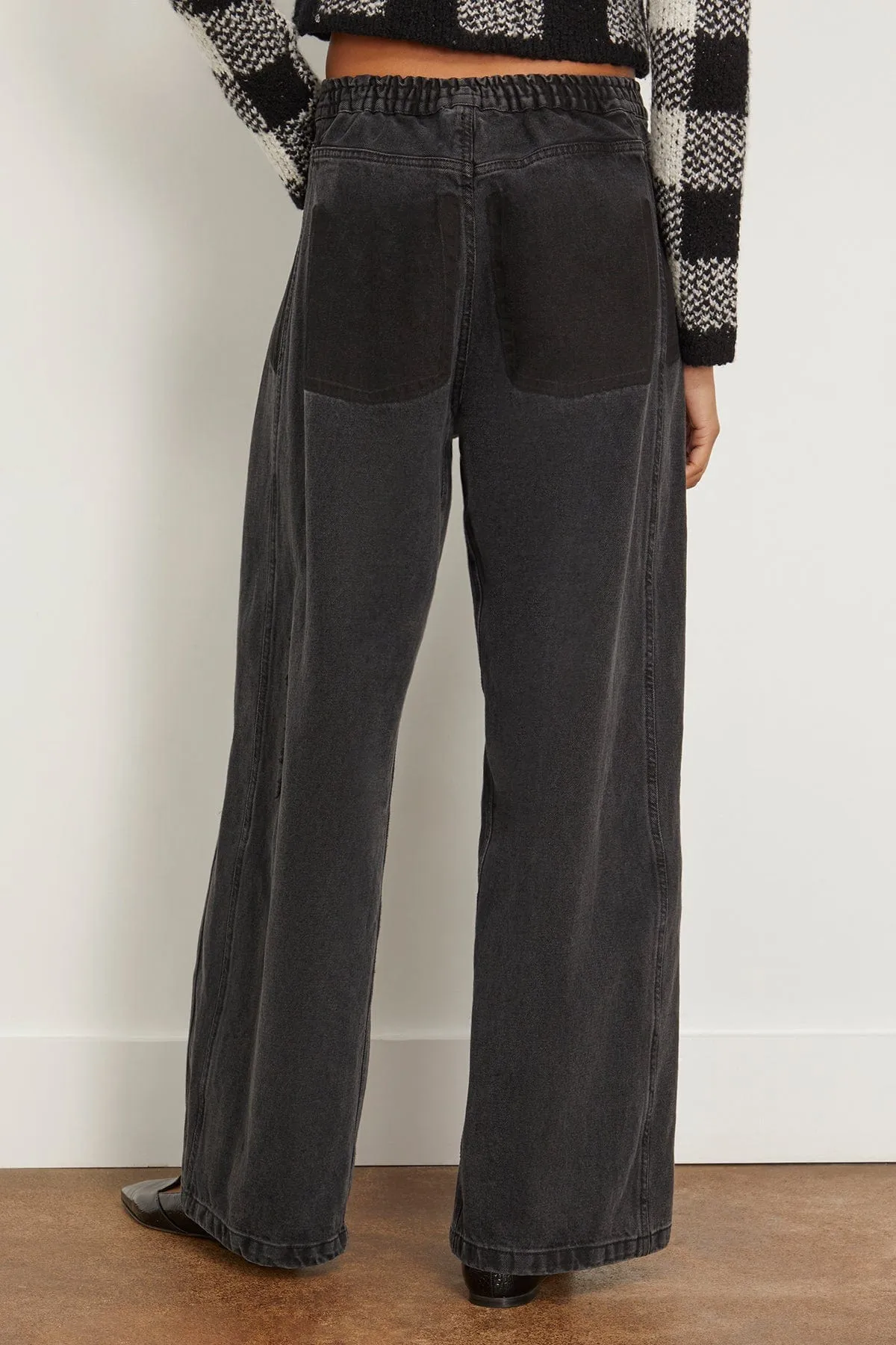 Elena Denim Baggy Pants in Black