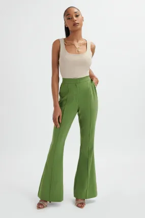 EMELIE Fit & Flare Tailored Trouser In Green