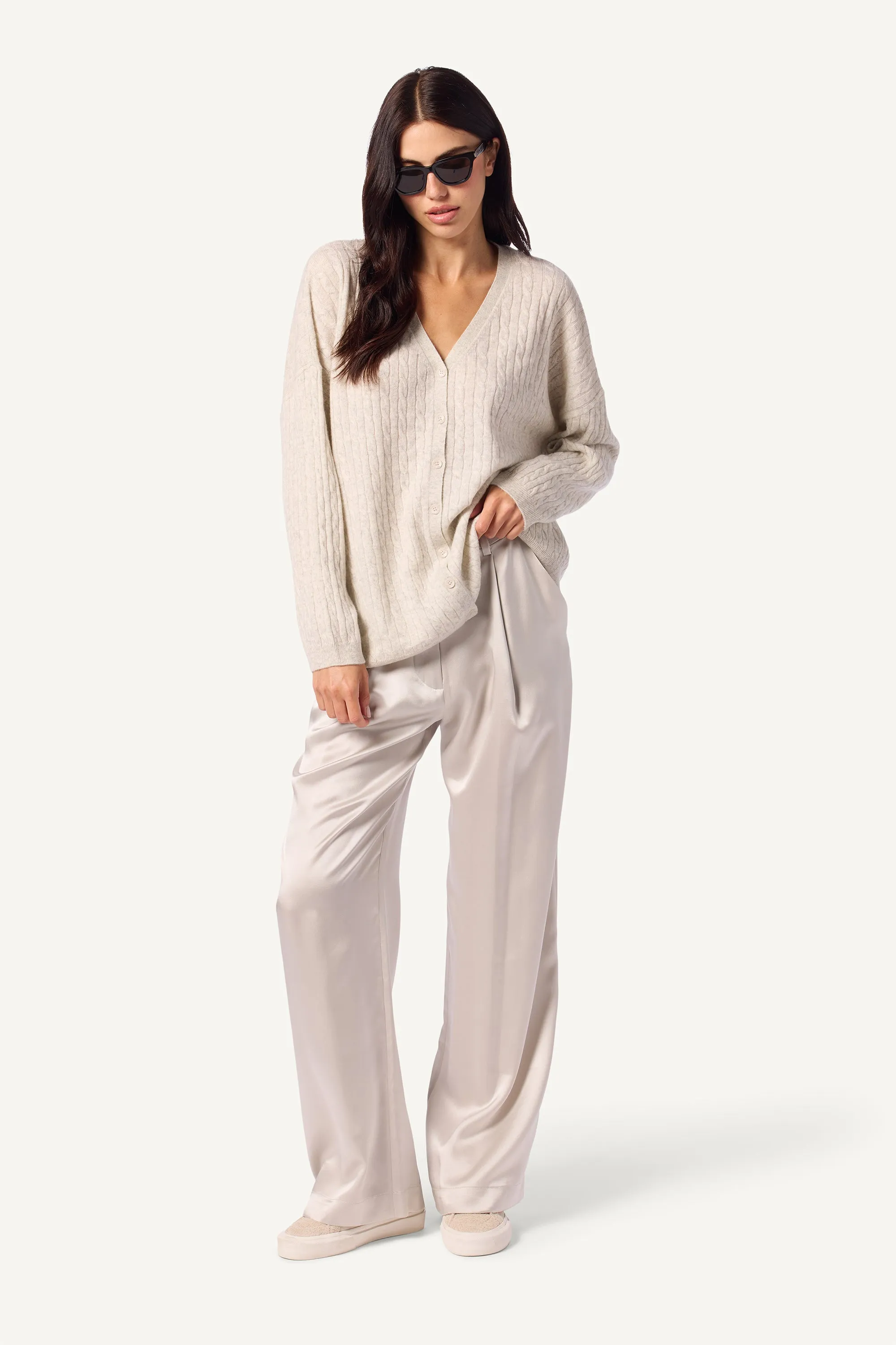 EMERSON PLEATED SILK PANT | BLIZZARD