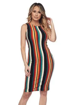 Faith Striped Print Bodycon Dress