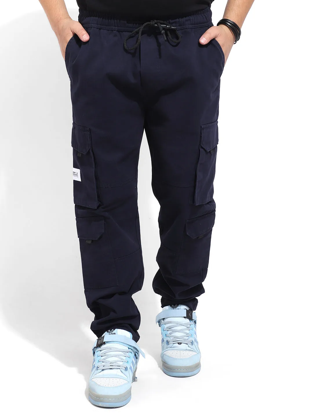 Fantacy Navy 8 Pocket Baggy Fit Denim Cargo