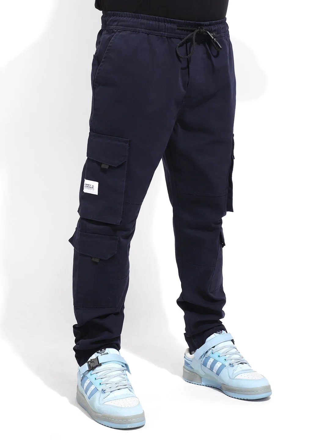 Fantacy Navy 8 Pocket Baggy Fit Denim Cargo