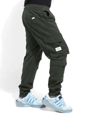 Fantasy Olive 8-Pocket Baggy-Fit Denim Cargo Pants