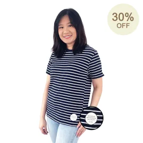 Fine Striped Cotton T-shirt.