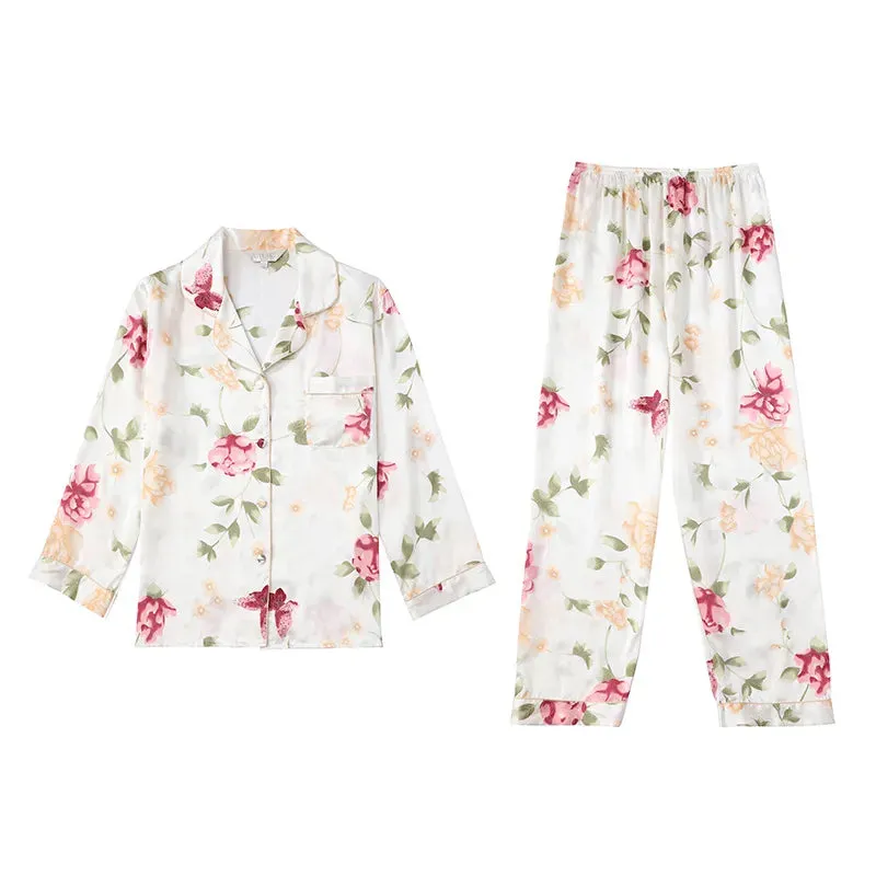 Floral Silk Pajamas Set | Women’s silk sleepwear