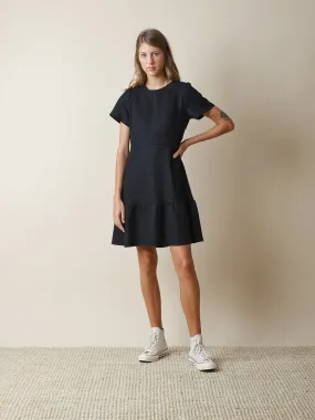 FLOUNCED LINEN DRESS