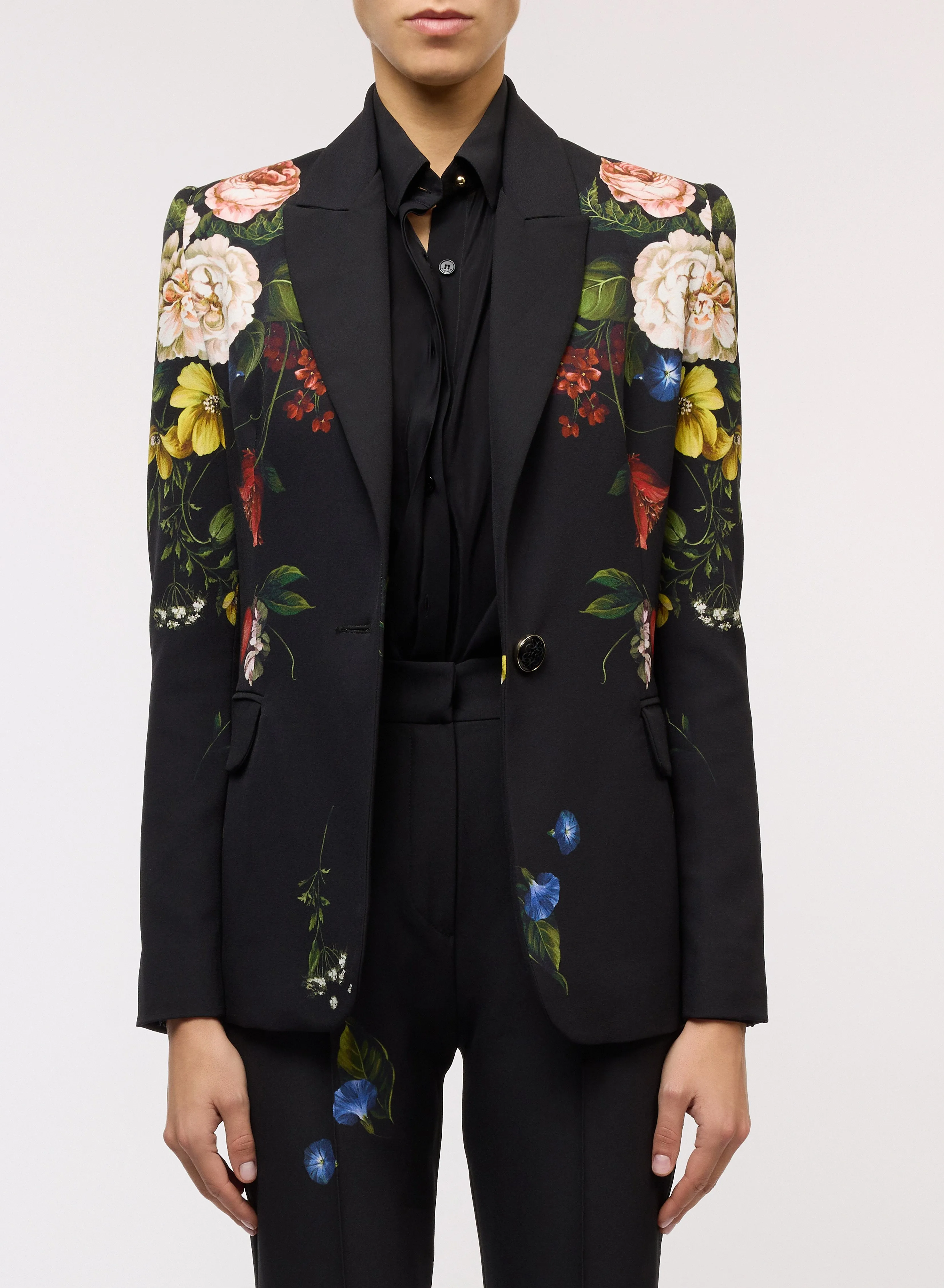 Flower Print Tailored Blazer