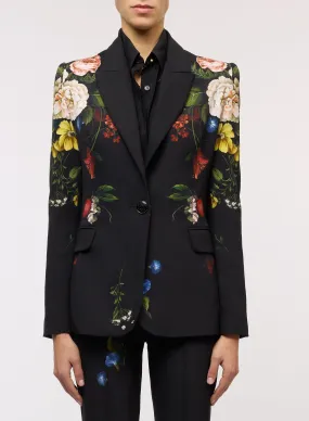 Flower Print Tailored Blazer