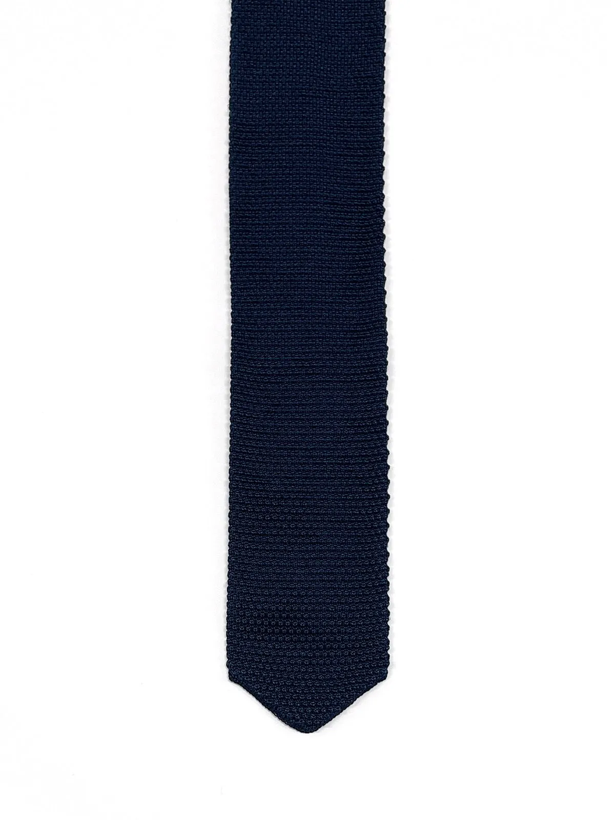 French Navy Knitted Silk Tie