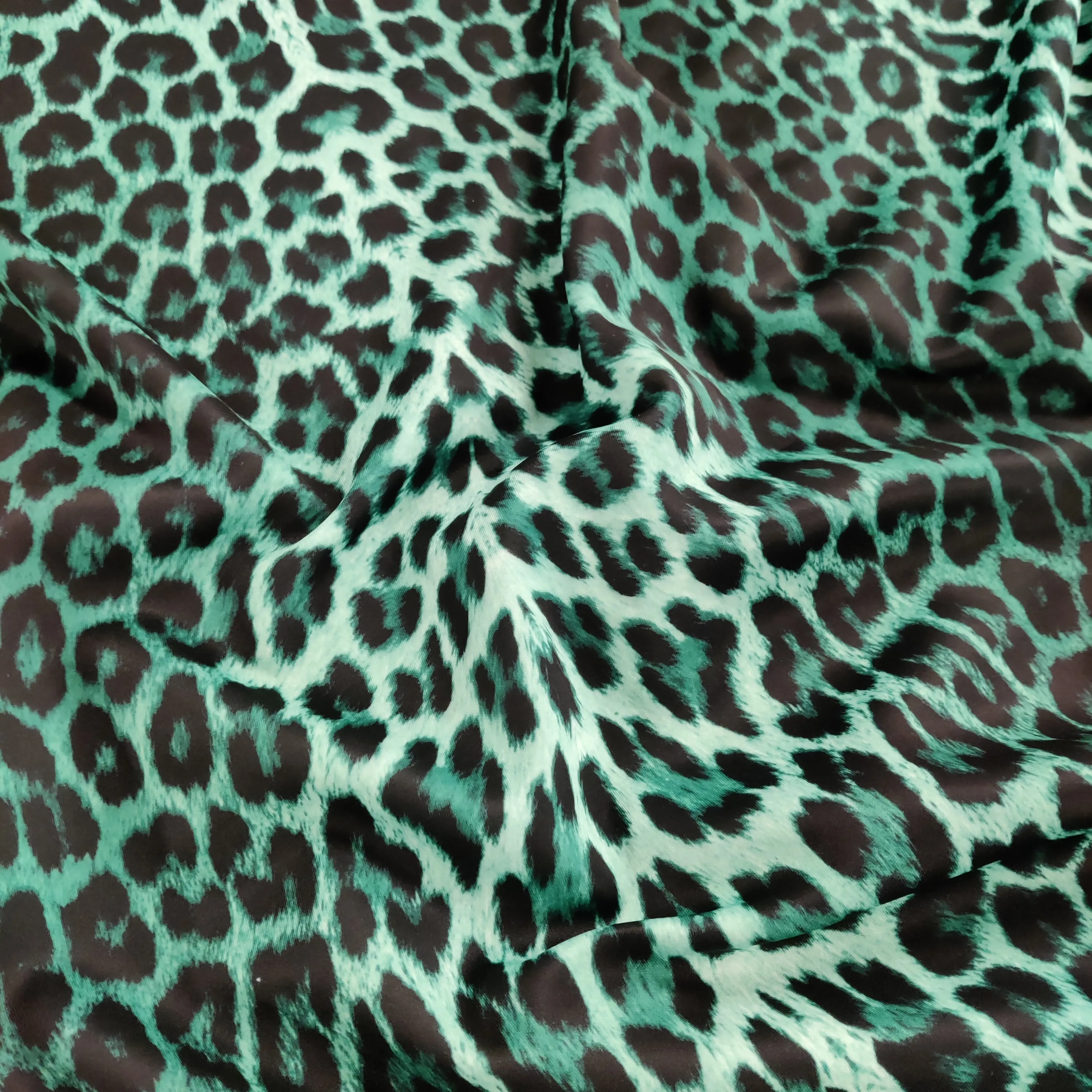 FS005 Leopard Print Scuba, Spun Polyester & Velvet Fabric