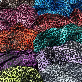 FS005 Leopard Print Scuba, Spun Polyester & Velvet Fabric