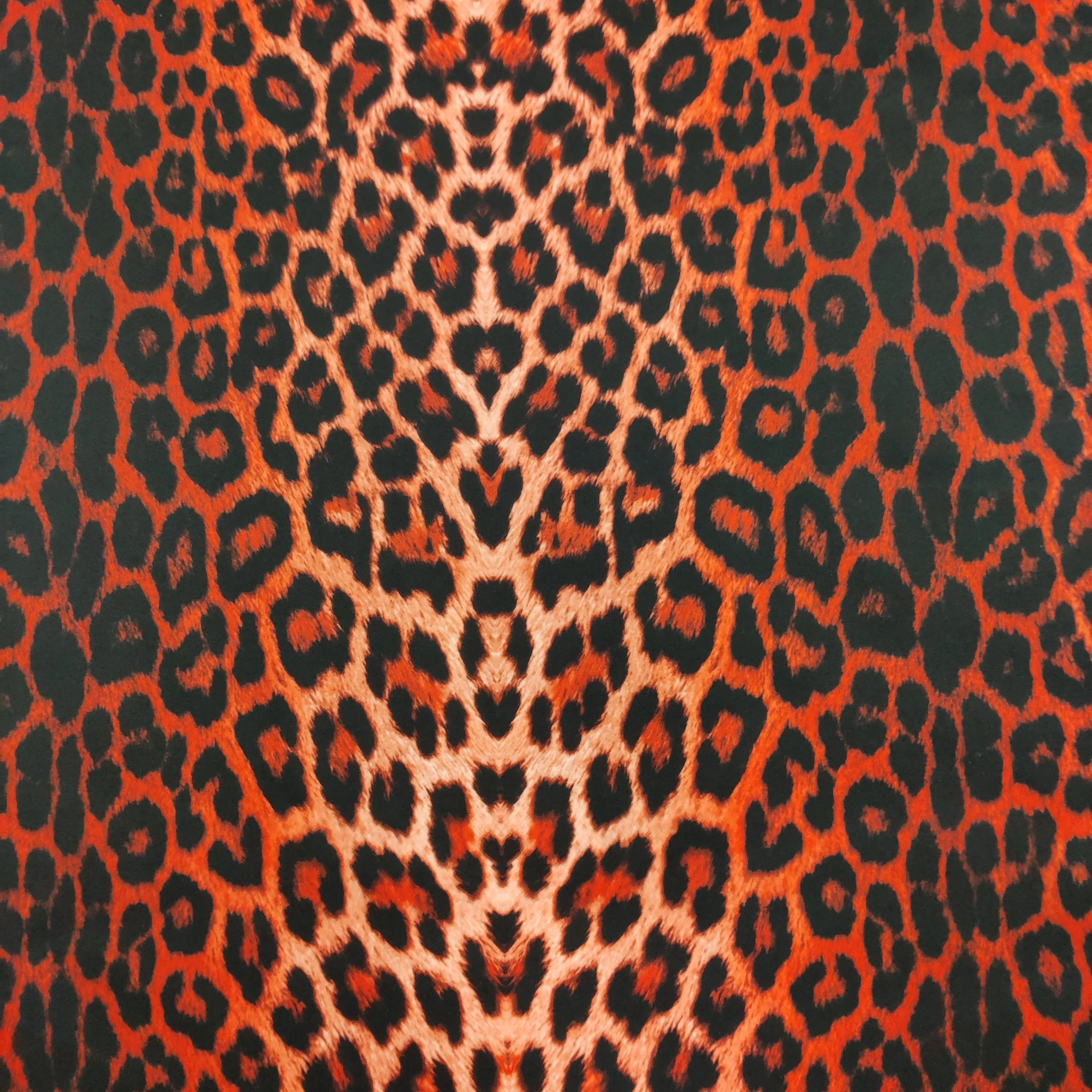 FS005 Leopard Print Scuba, Spun Polyester & Velvet Fabric