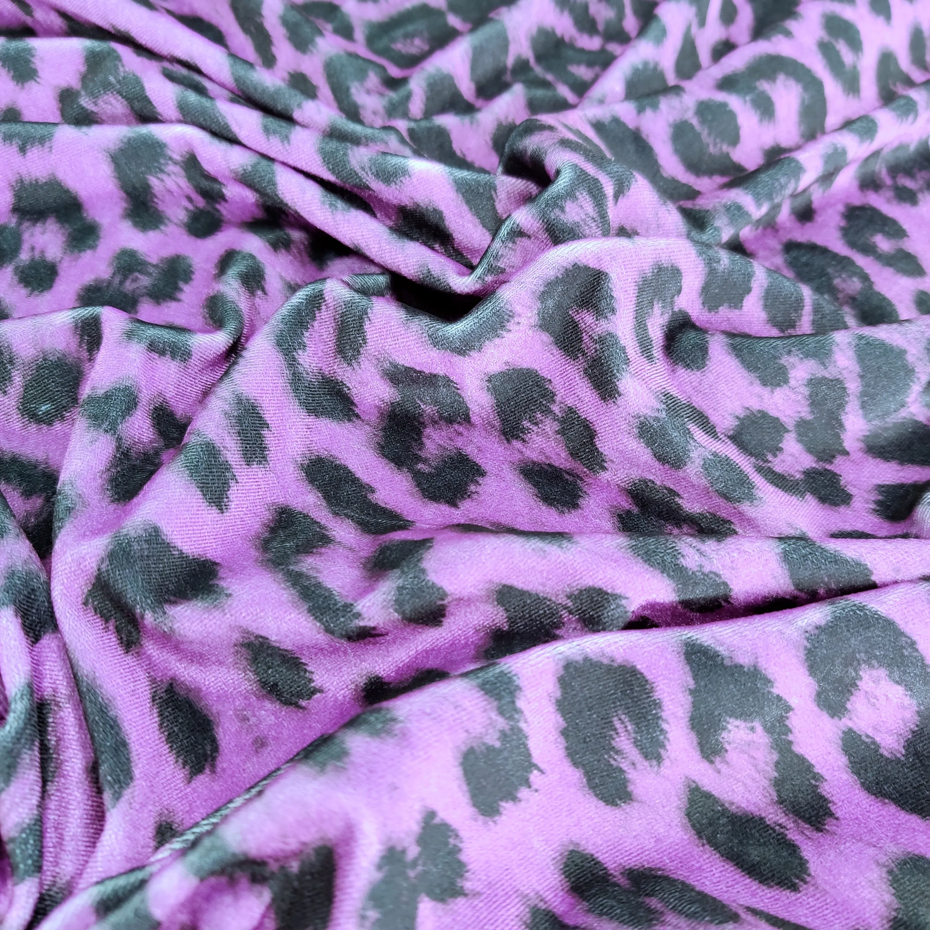 FS005 Leopard Print Scuba, Spun Polyester & Velvet Fabric