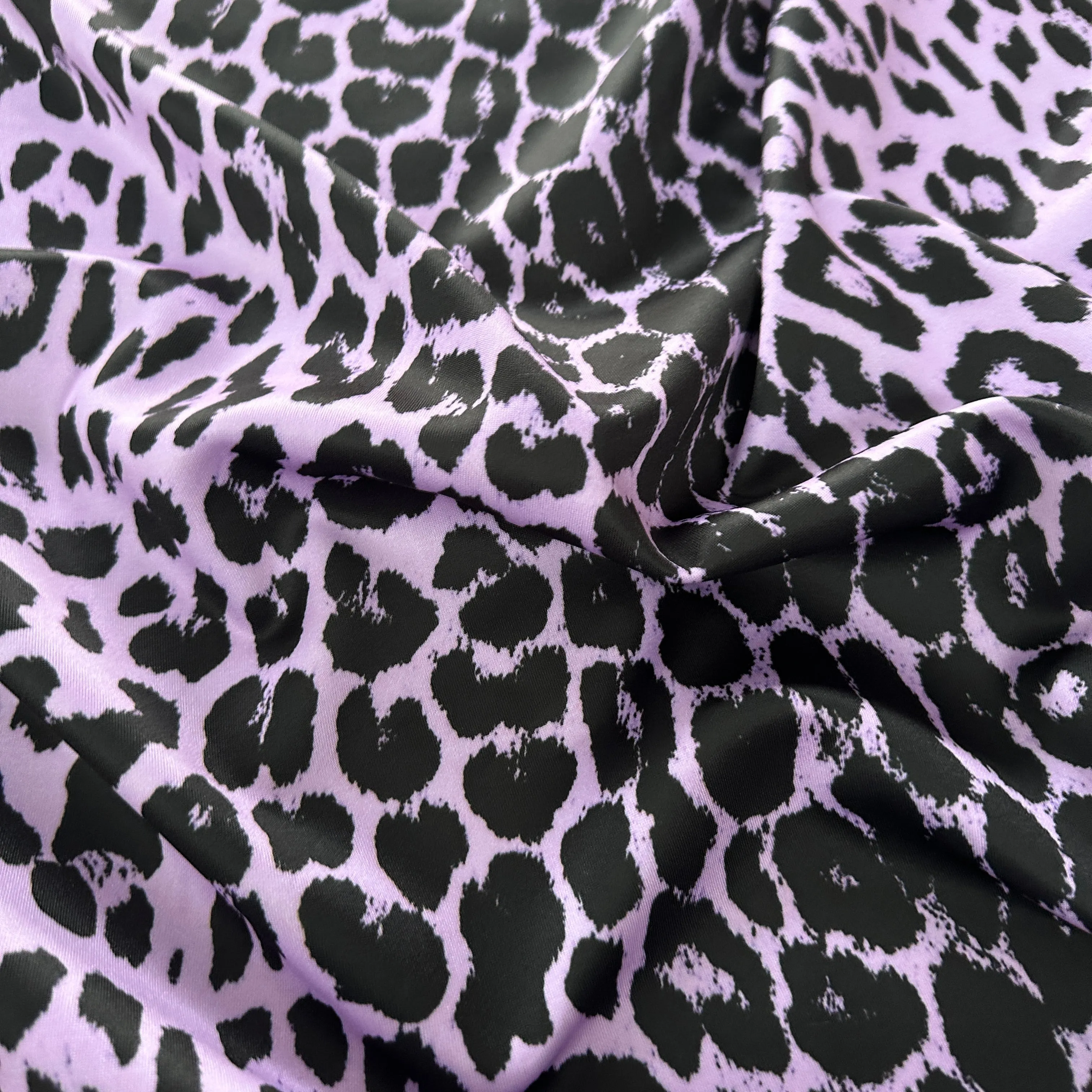 FS005 Leopard Print Scuba, Spun Polyester & Velvet Fabric