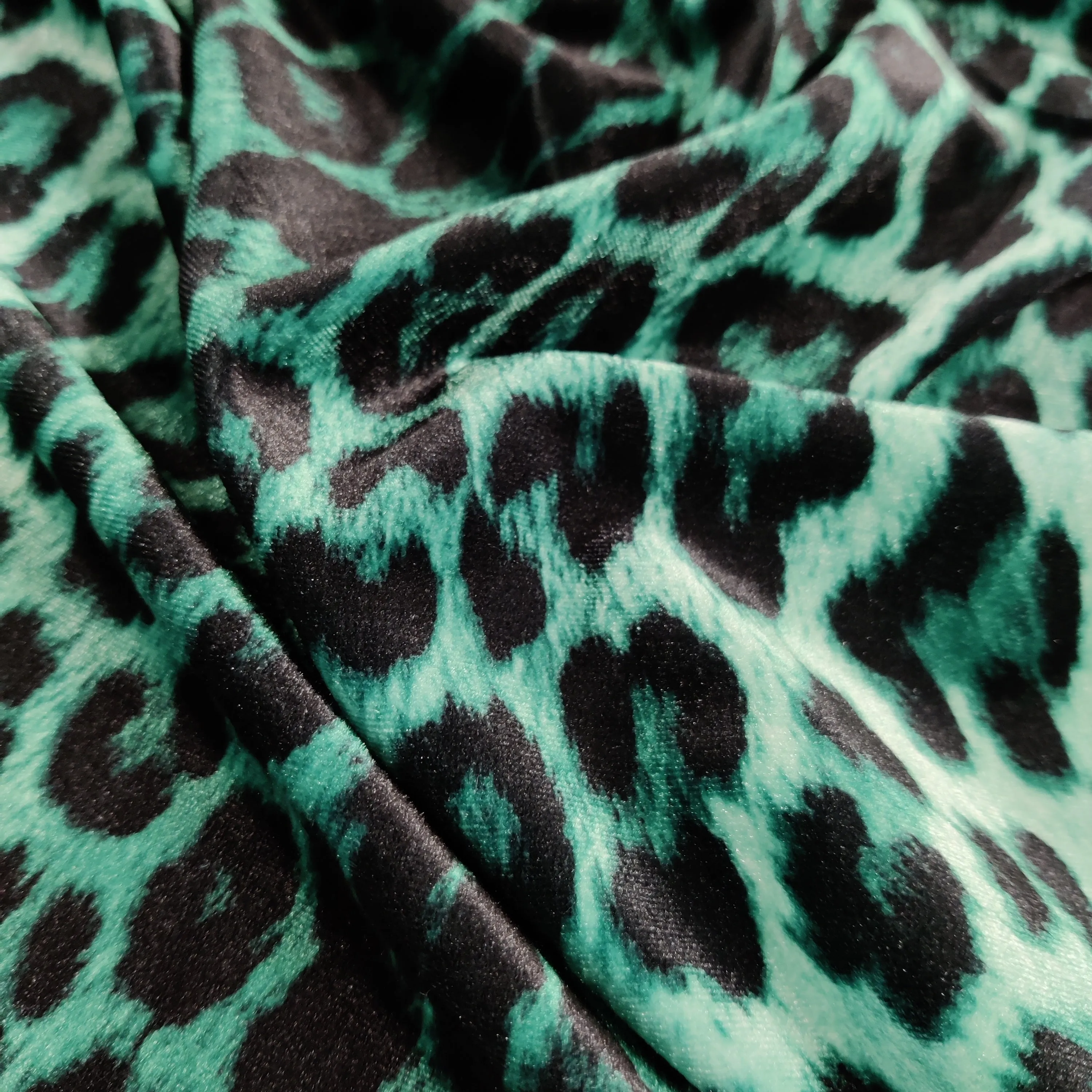 FS005 Leopard Print Scuba, Spun Polyester & Velvet Fabric