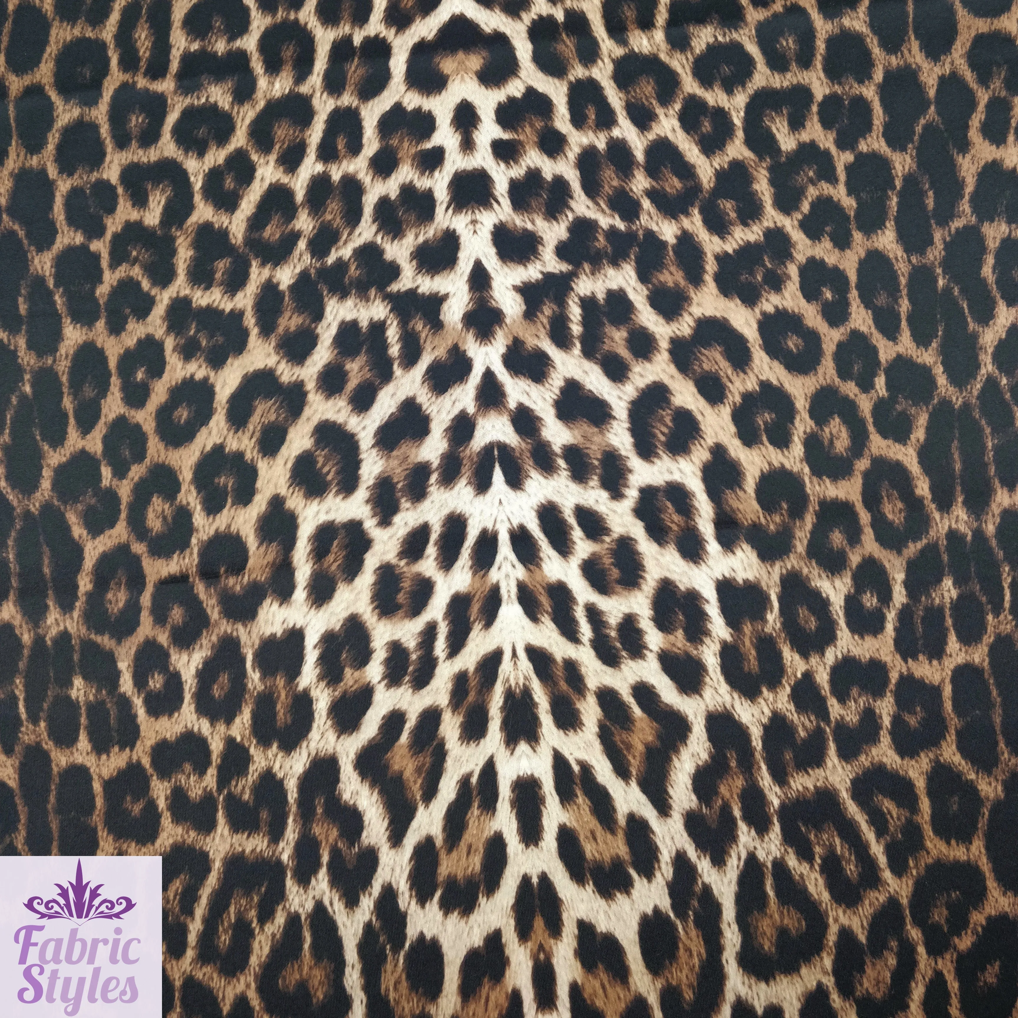 FS005 Leopard Print Scuba, Spun Polyester & Velvet Fabric