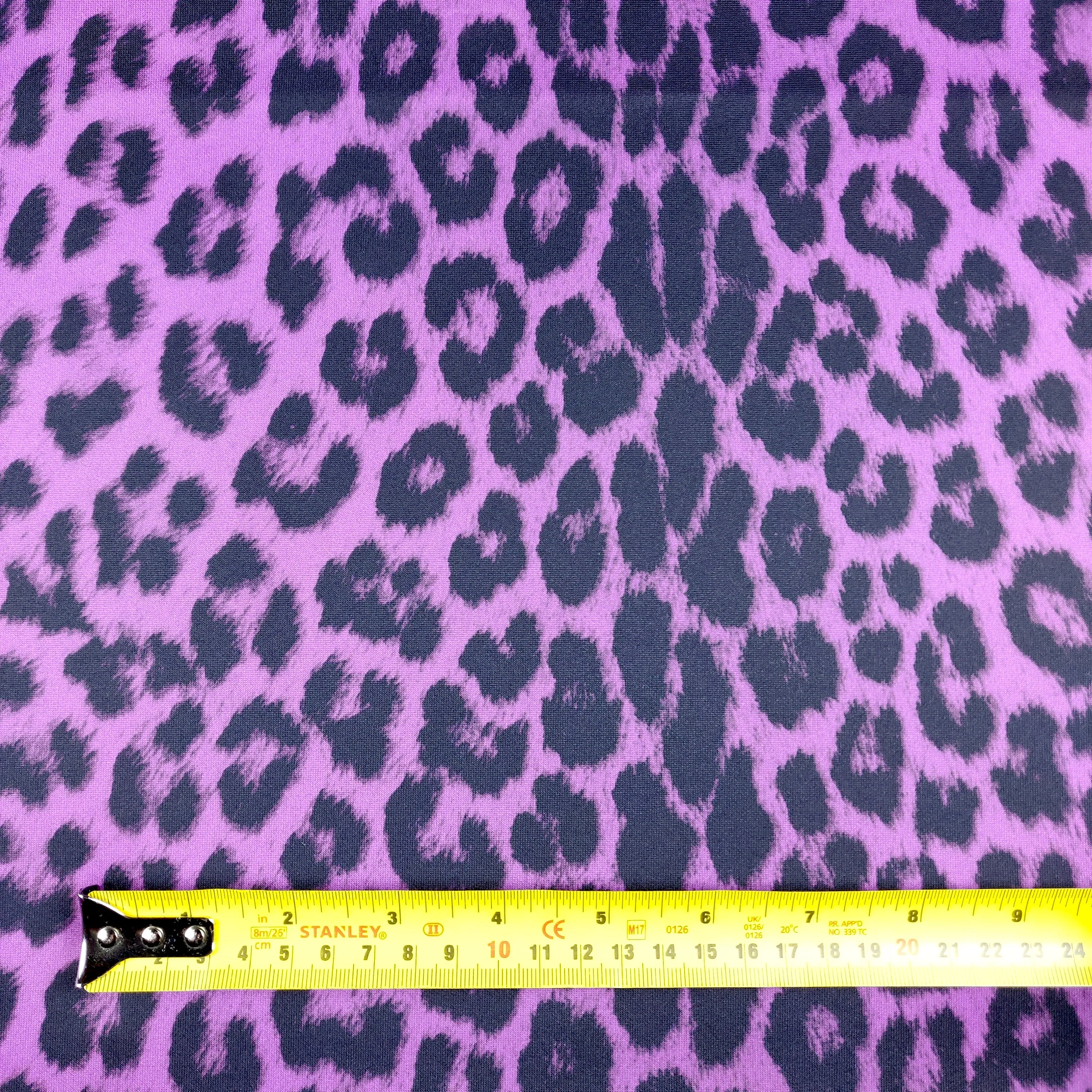 FS005 Leopard Print Scuba, Spun Polyester & Velvet Fabric