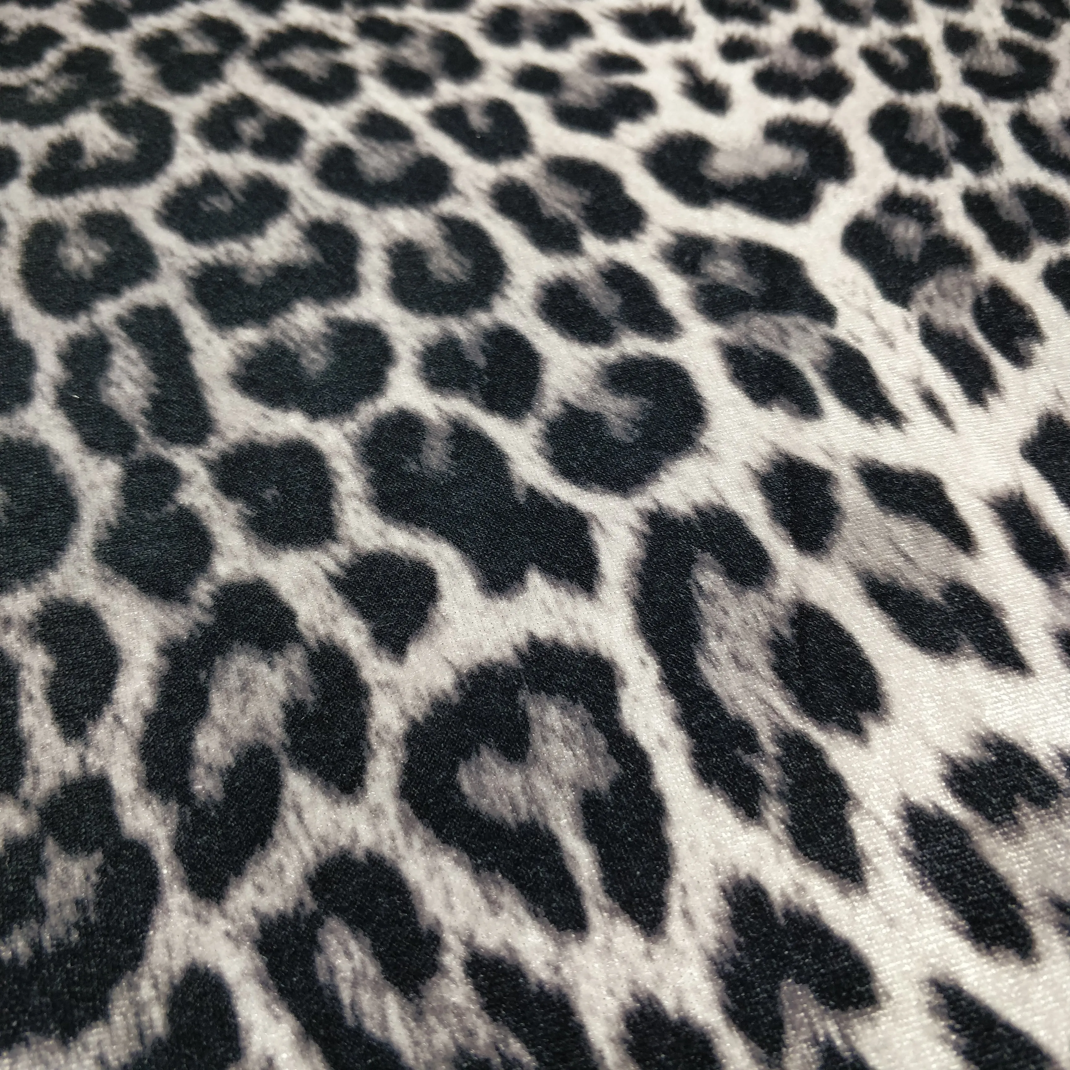 FS005 Leopard Print Scuba, Spun Polyester & Velvet Fabric