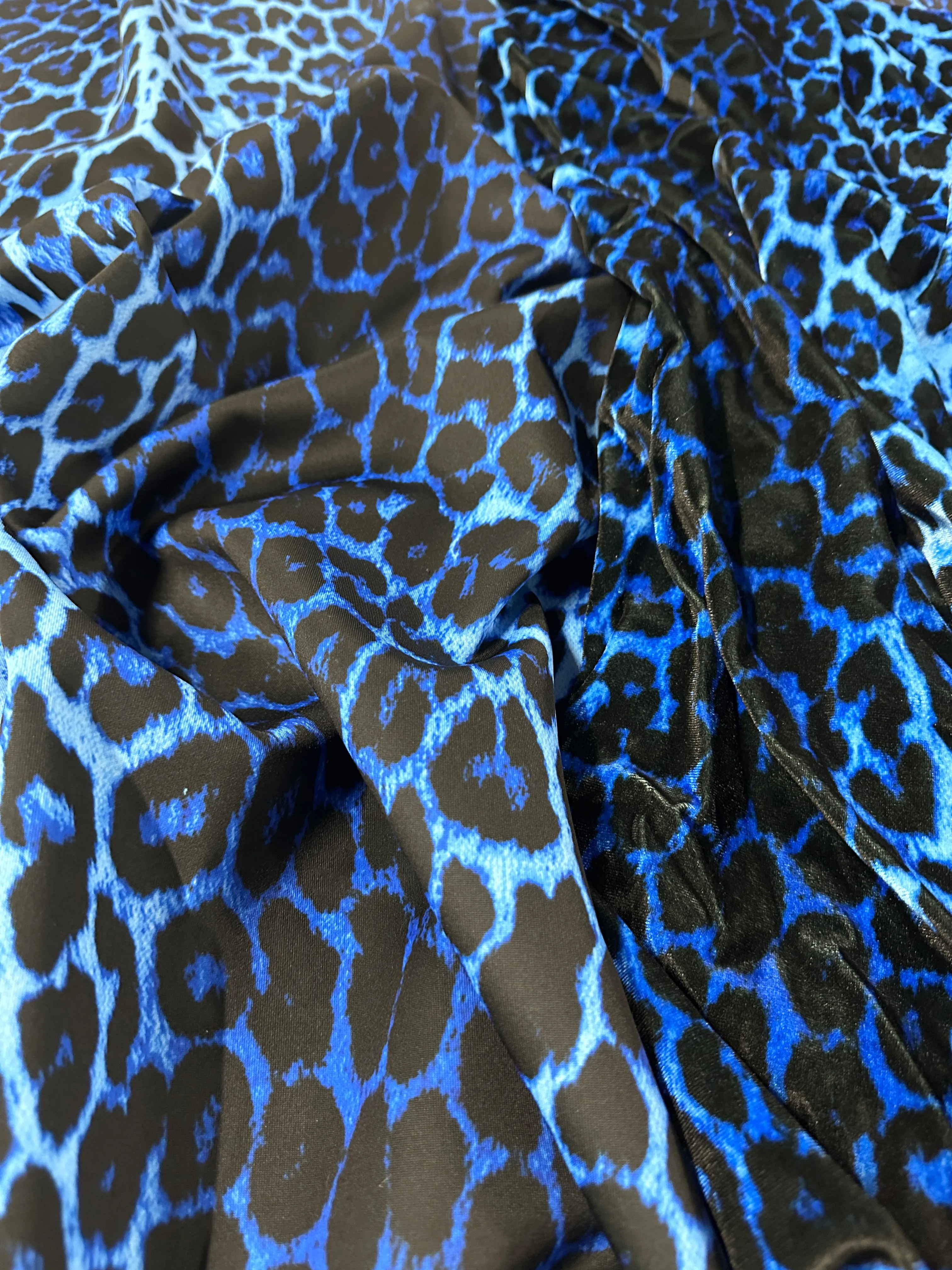 FS005 Leopard Print Scuba, Spun Polyester & Velvet Fabric