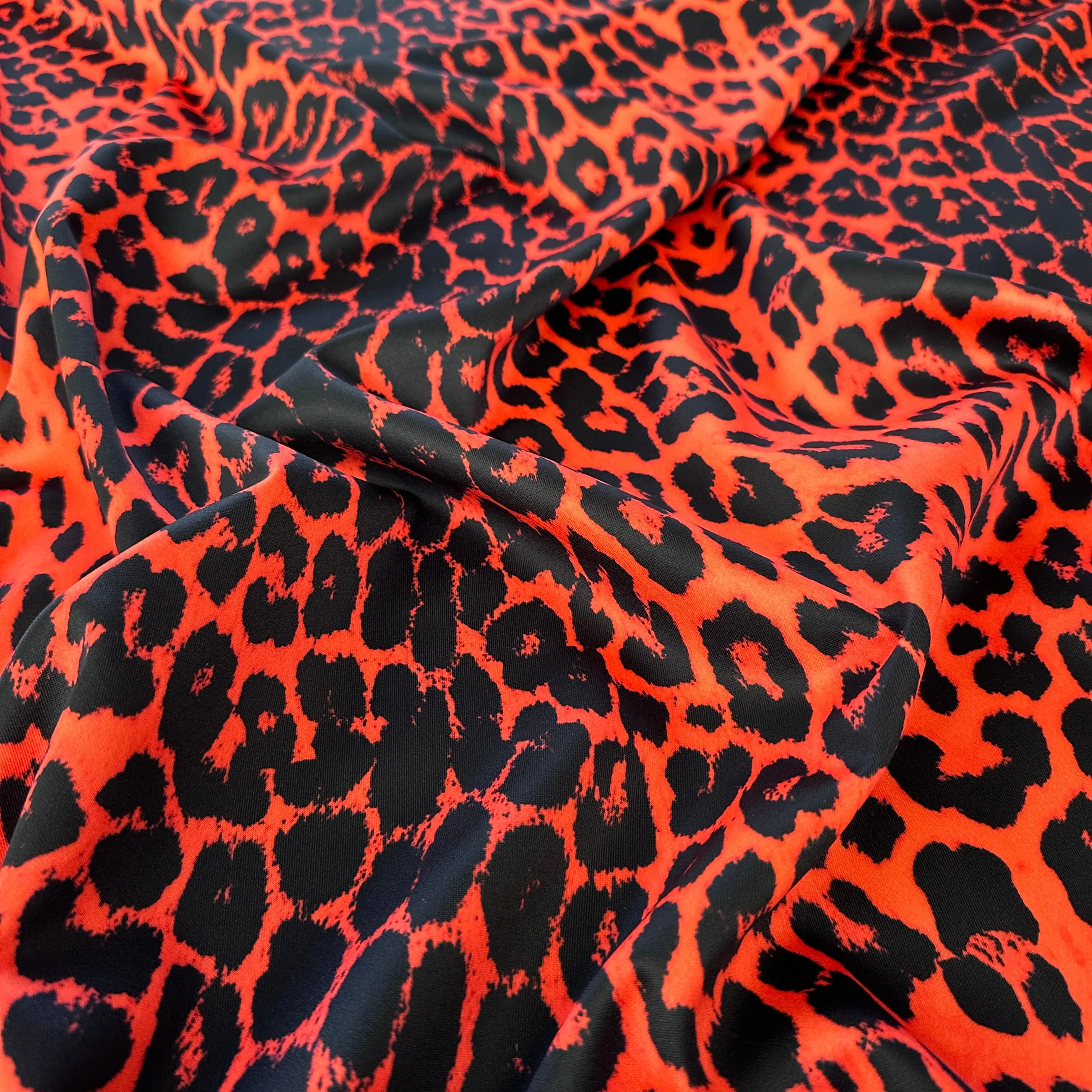 FS005 Leopard Print Scuba, Spun Polyester & Velvet Fabric