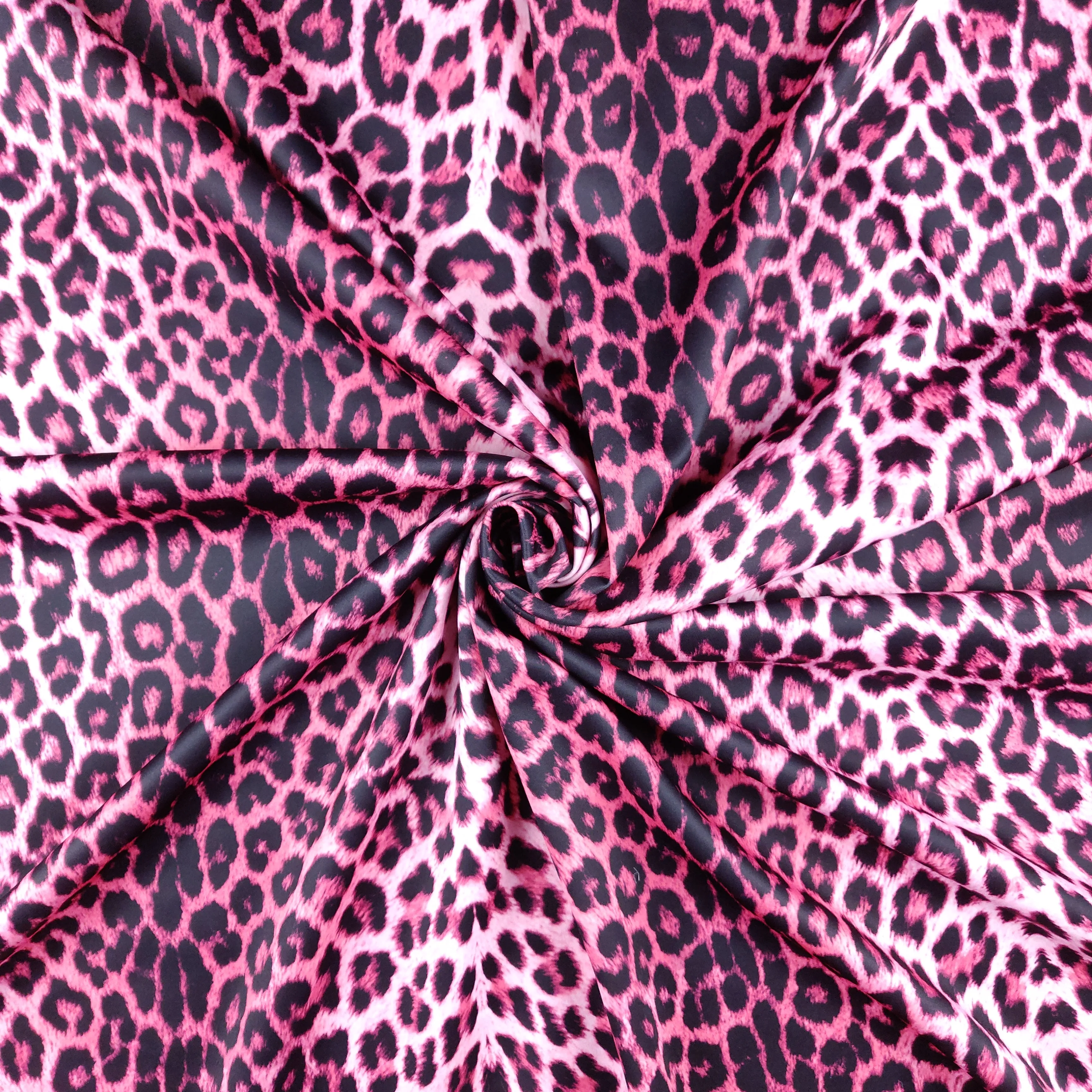 FS005 Leopard Print Scuba, Spun Polyester & Velvet Fabric