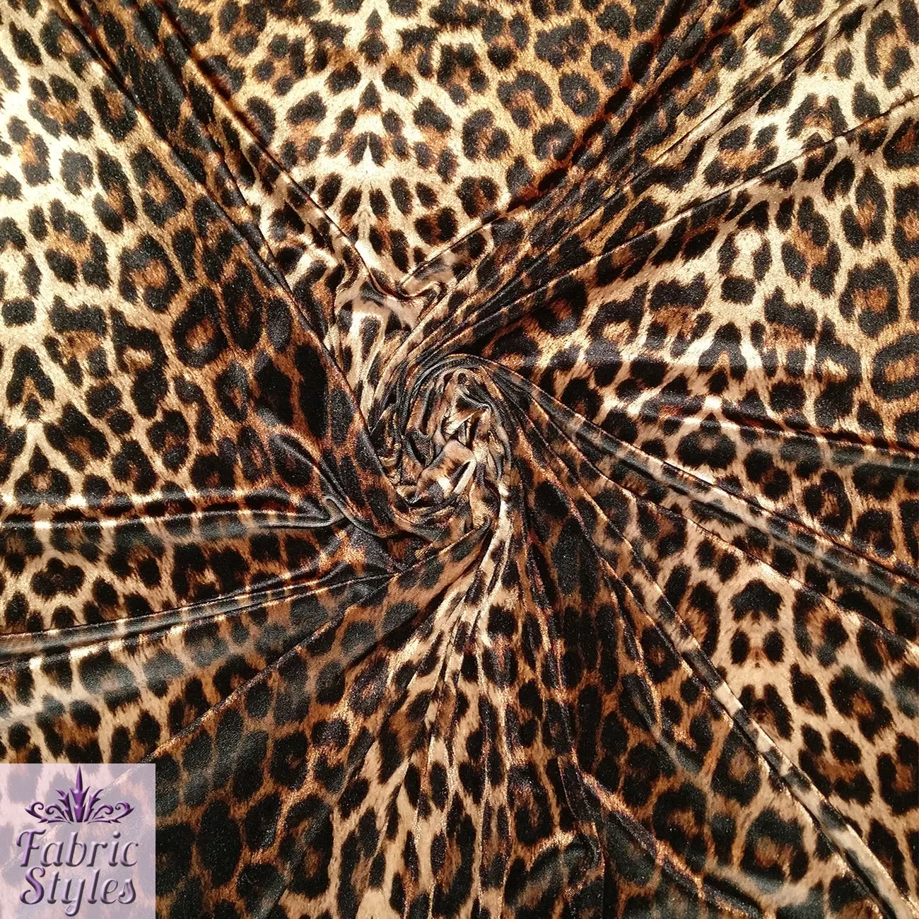 FS005 Leopard Print Scuba, Spun Polyester & Velvet Fabric