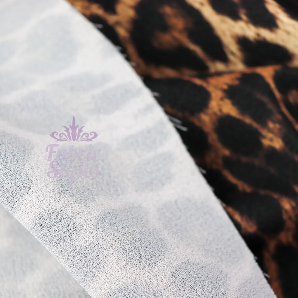 FS005_1 Leopard Polyester Crepe Fabric