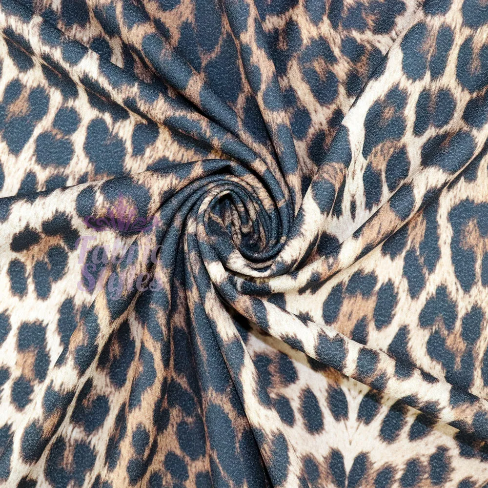 FS005_1 Leopard Polyester Crepe Fabric