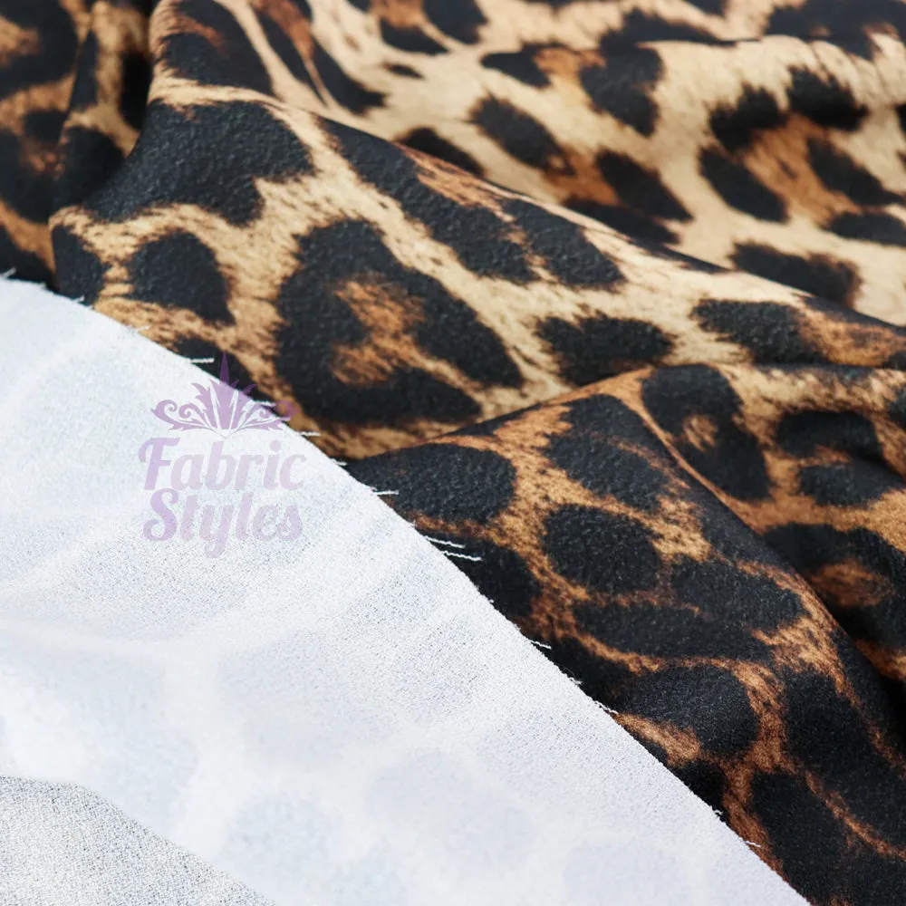 FS005_1 Leopard Polyester Crepe Fabric