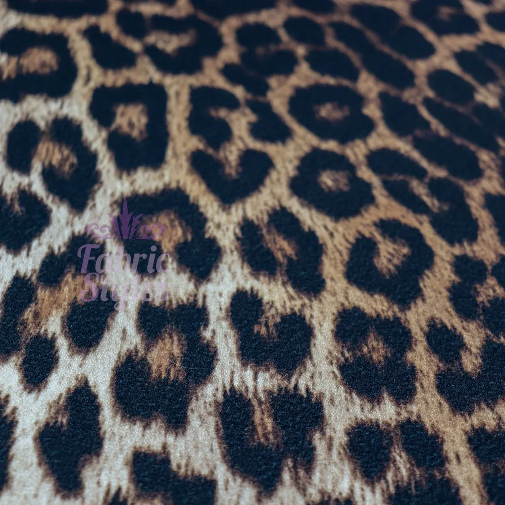 FS005_1 Leopard Polyester Crepe Fabric