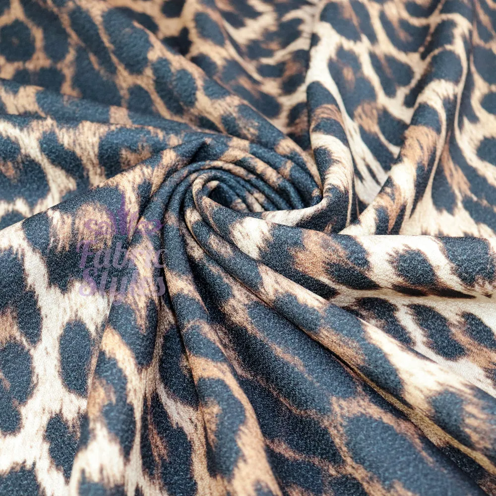 FS005_1 Leopard Polyester Crepe Fabric