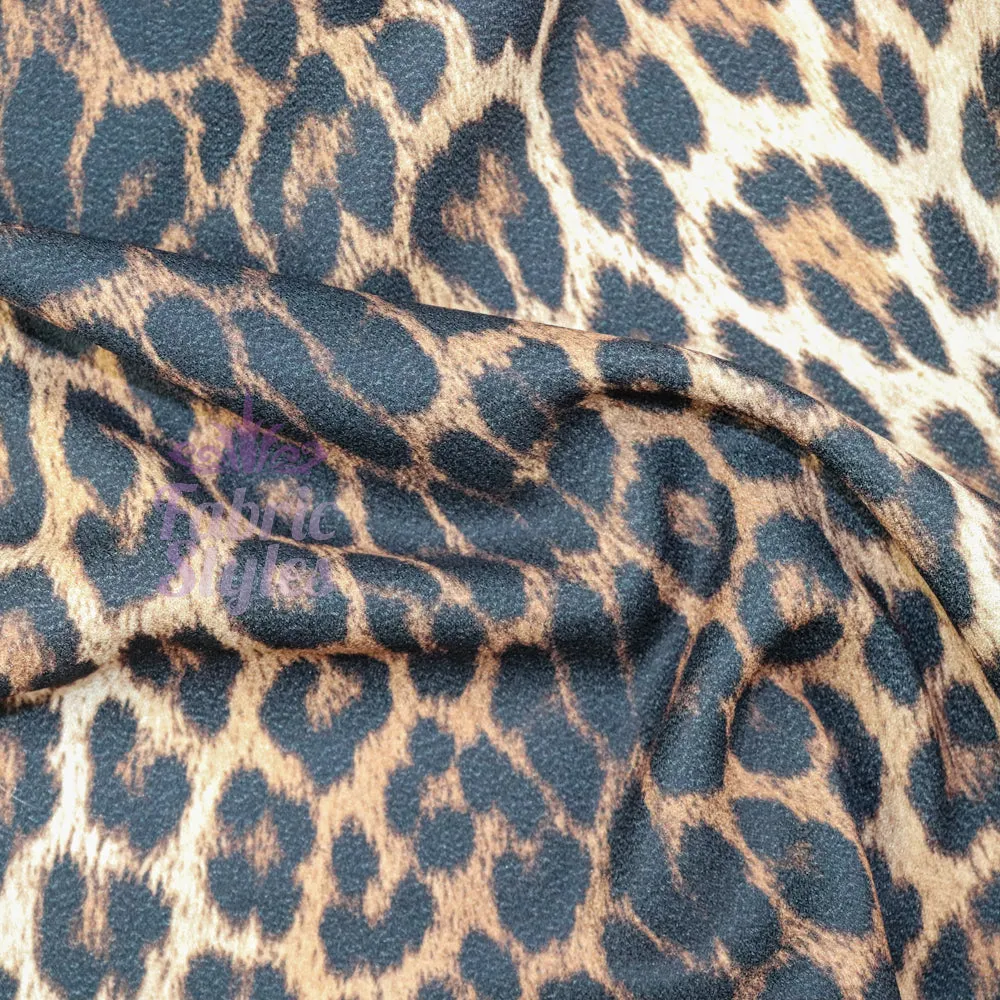 FS005_1 Leopard Polyester Crepe Fabric