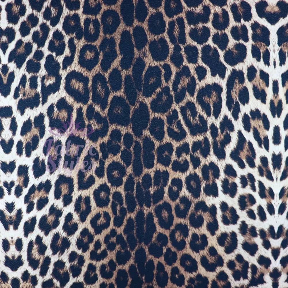 FS005_1 Leopard Polyester Crepe Fabric