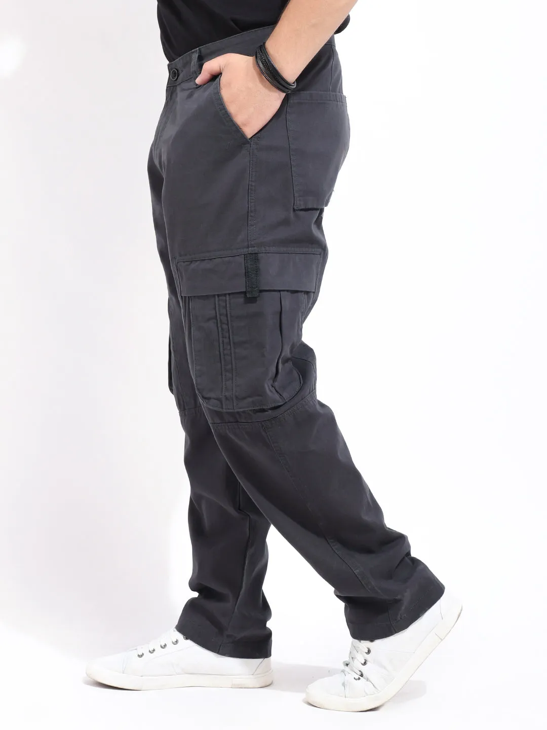 Gesture Dark Grey Baggy Fit Cargo