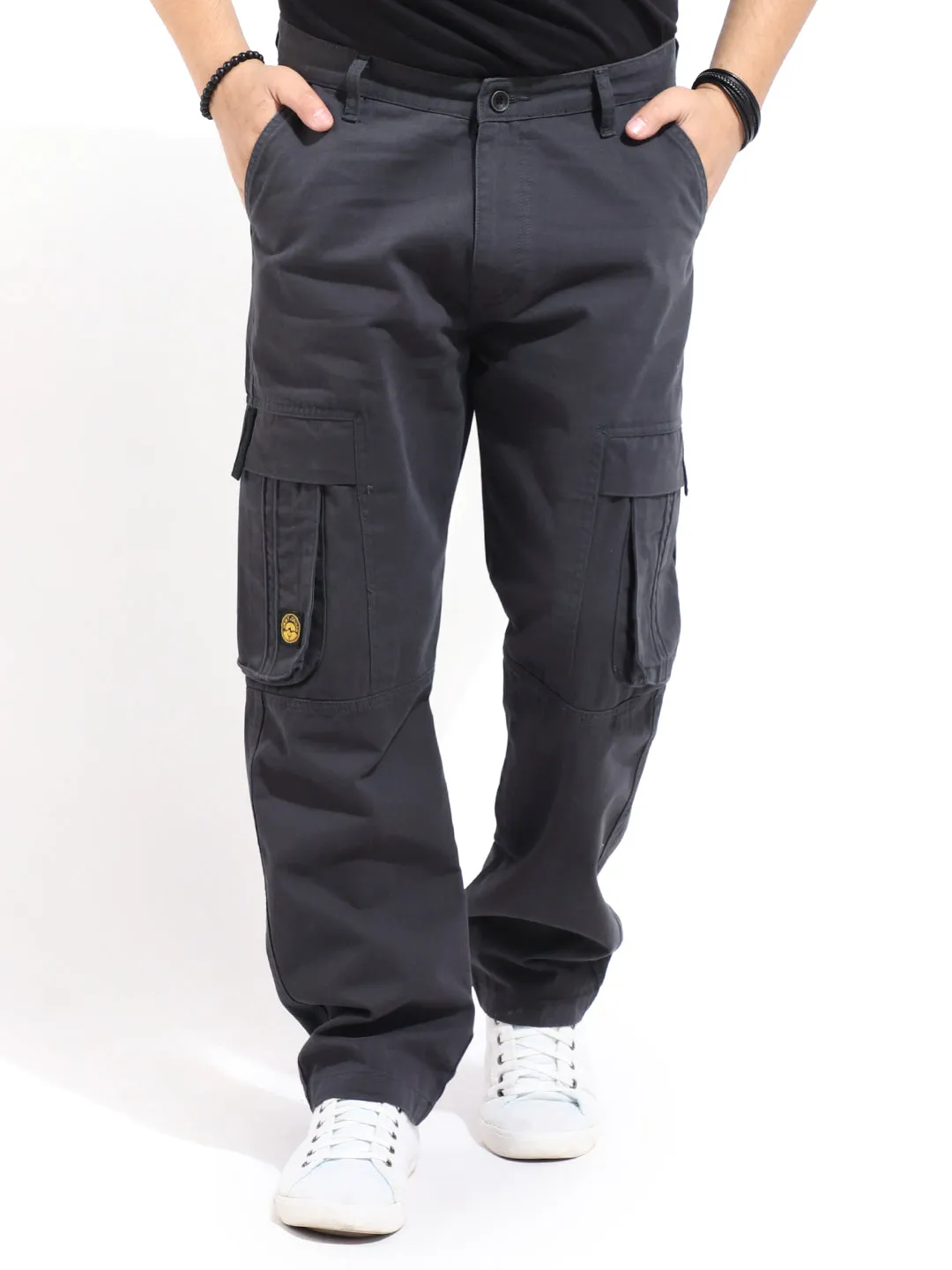 Gesture Dark Grey Baggy Fit Cargo