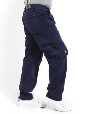 Gesture Navy Blue Baggy Fit Cargo