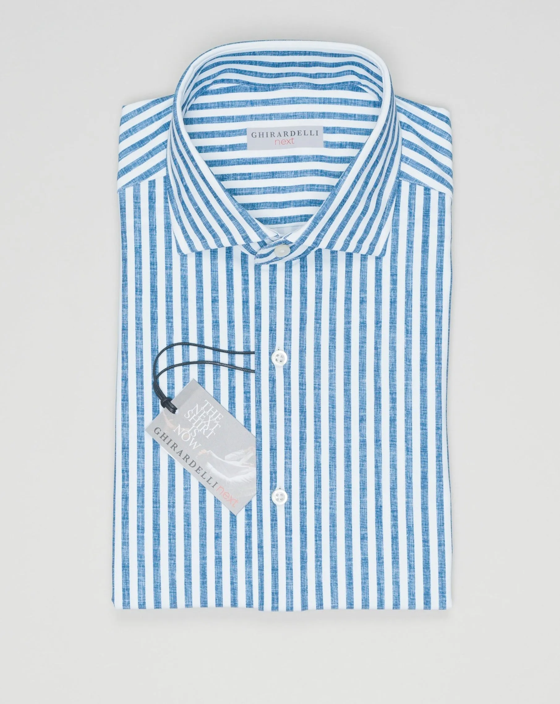 Ghirardelli Striped Stretch Shirt / Blue