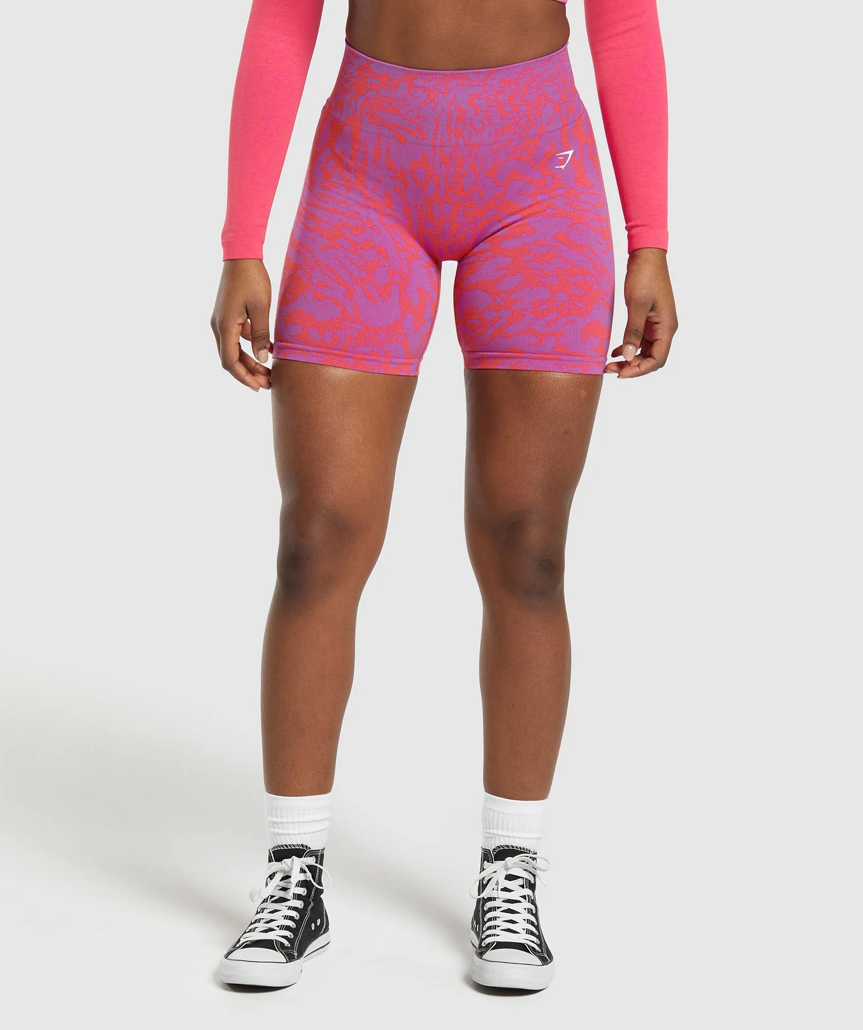 Fit & Flattering Gymshark Shelly Pink/Fly Coral Safari Tight Shorts