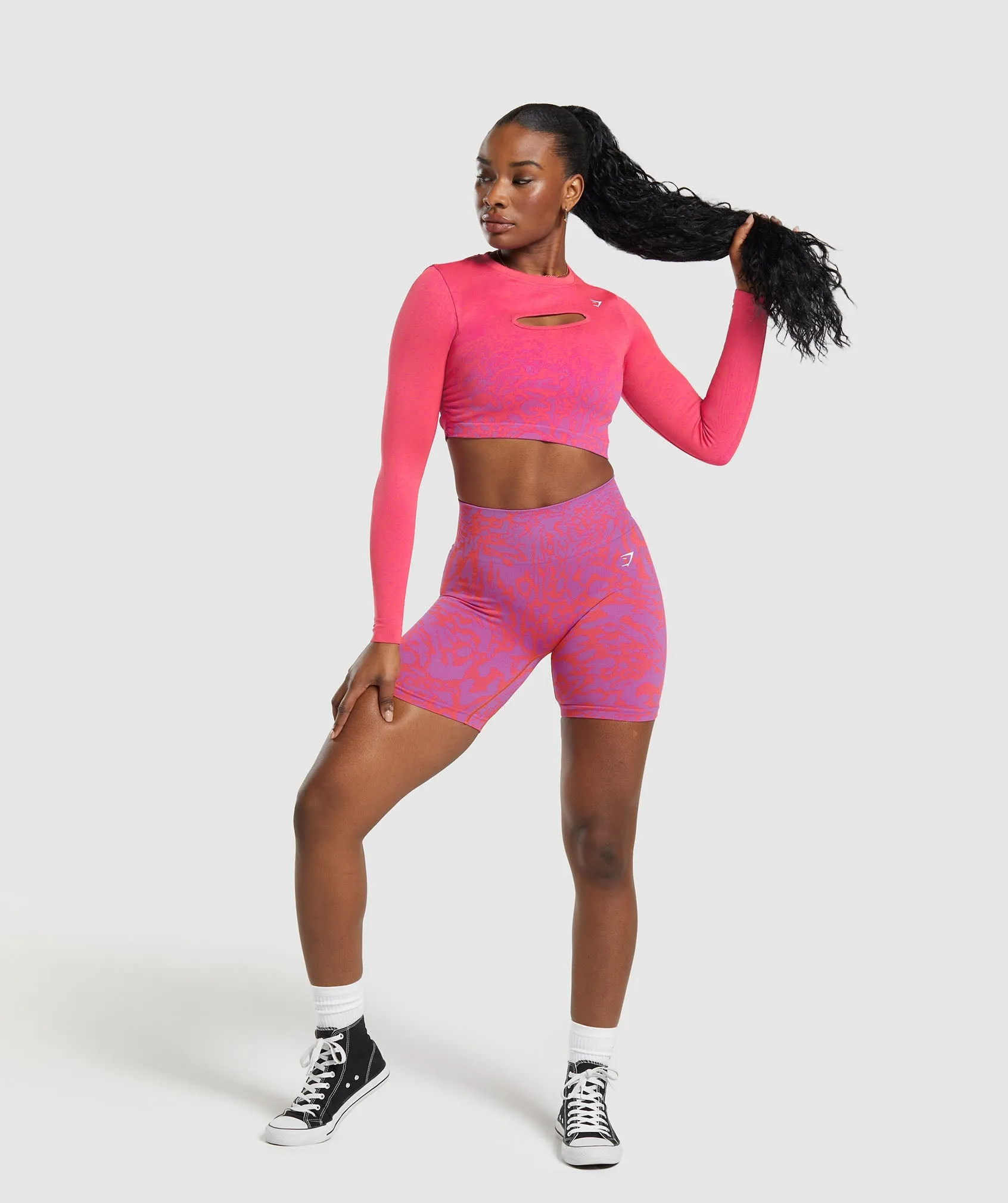 Fit & Flattering Gymshark Shelly Pink/Fly Coral Safari Tight Shorts