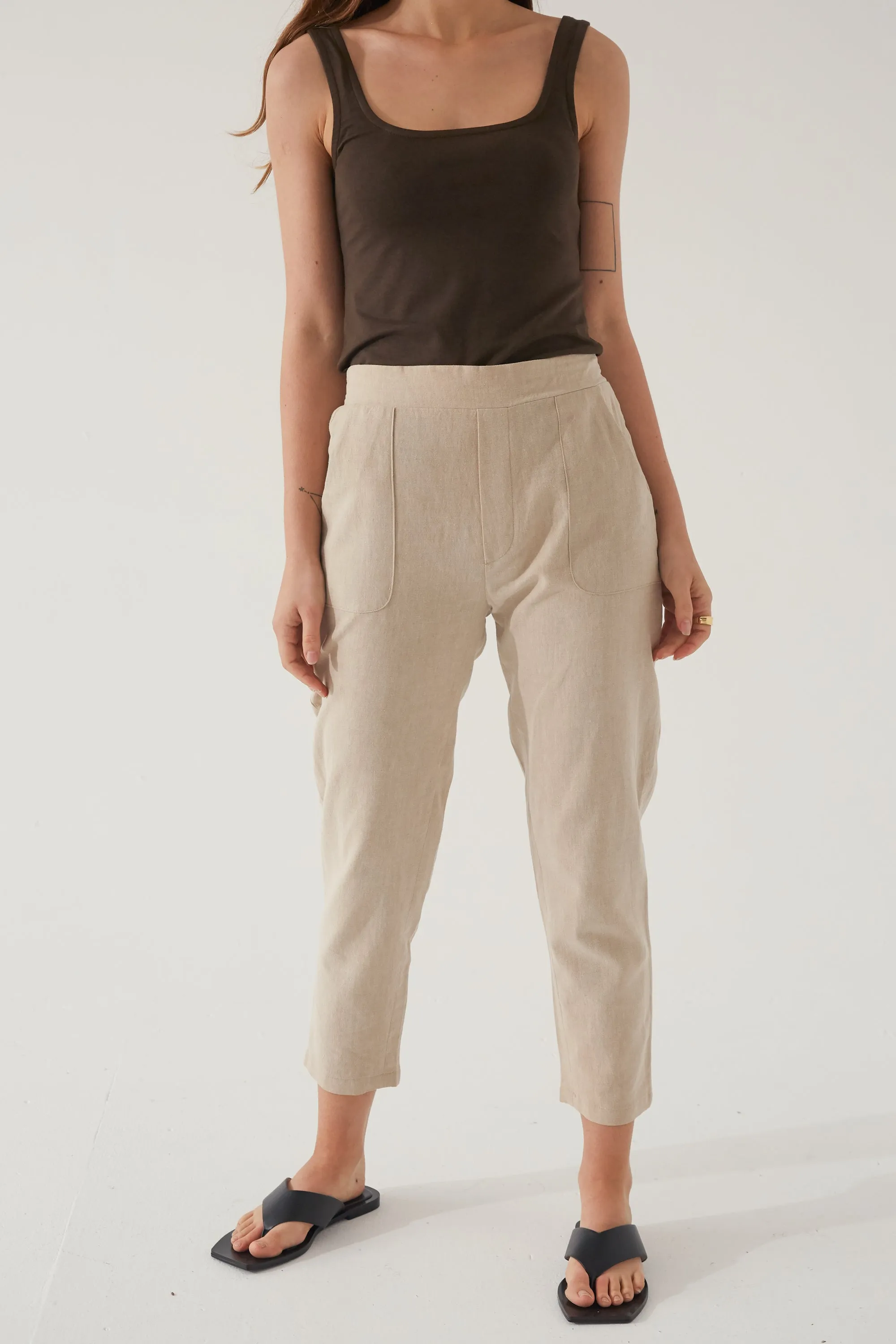 High Waisted Linen Pant