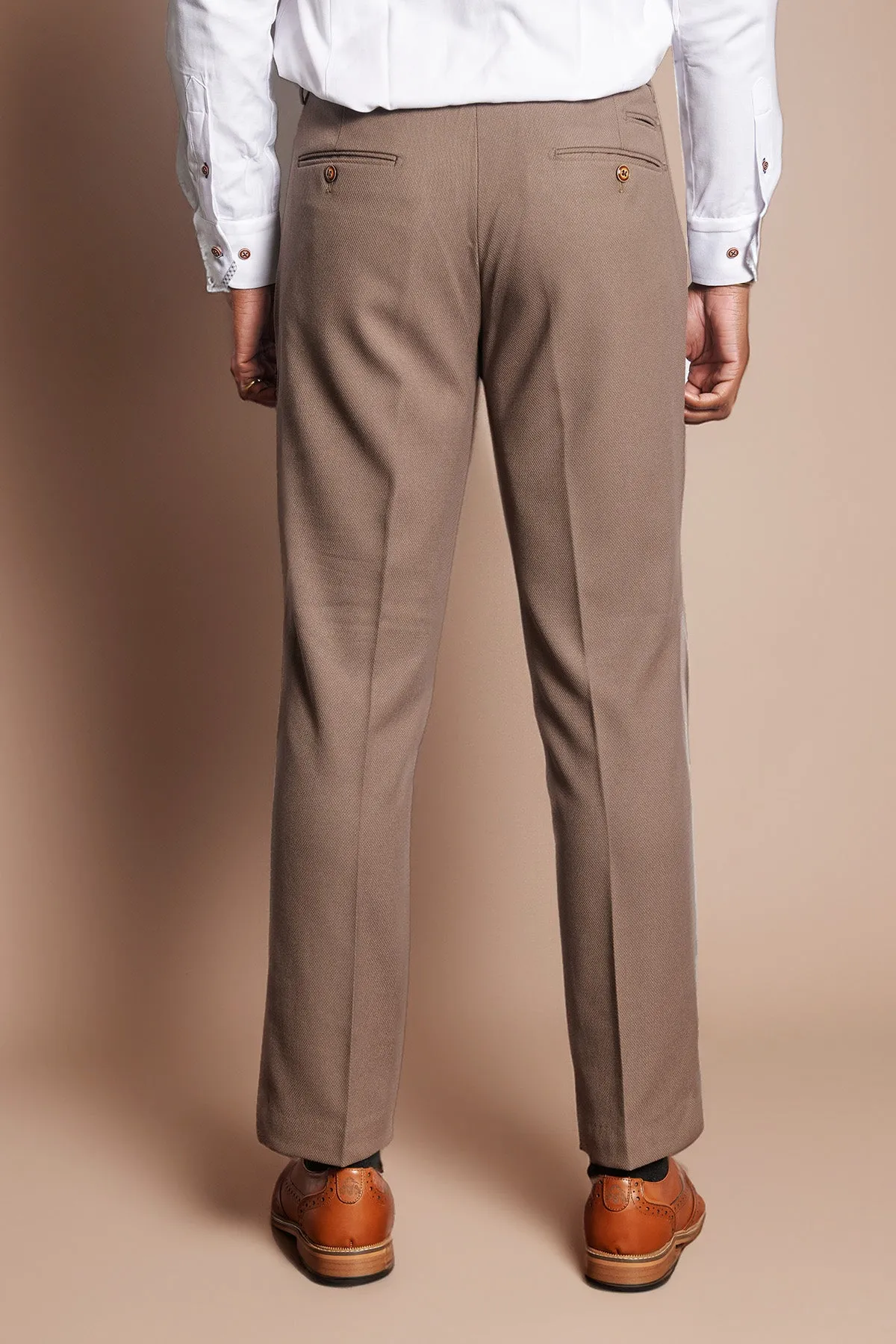 HM5 - Tan Tailored Three Piece Suit