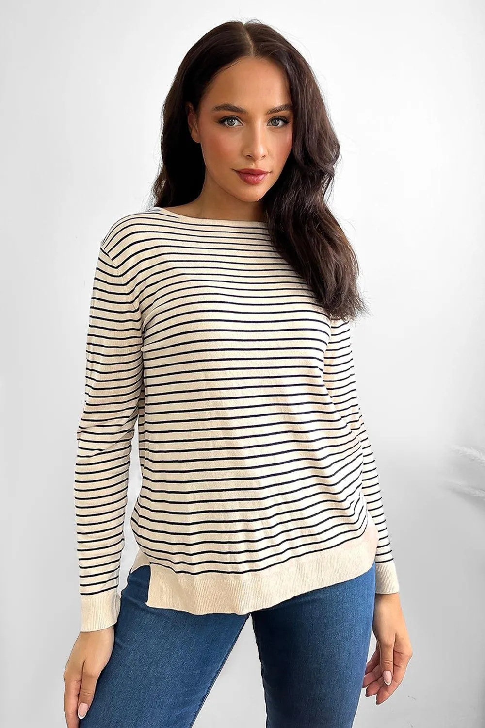 Horizontal Striped Long Sleeved Tee