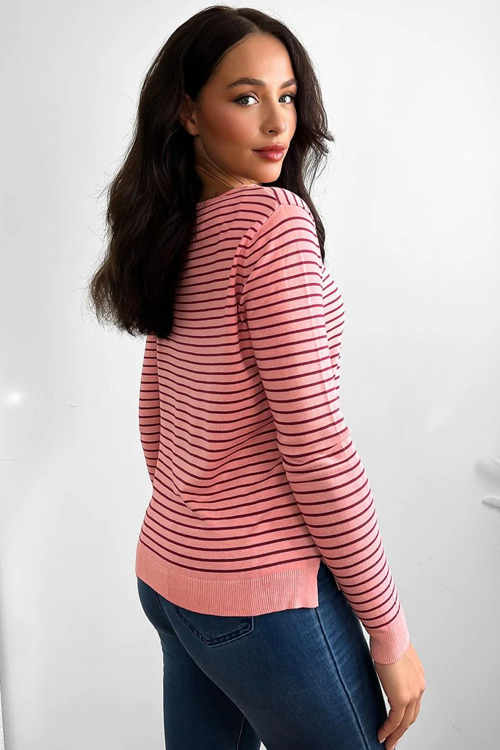 Horizontal Striped Long Sleeved Tee