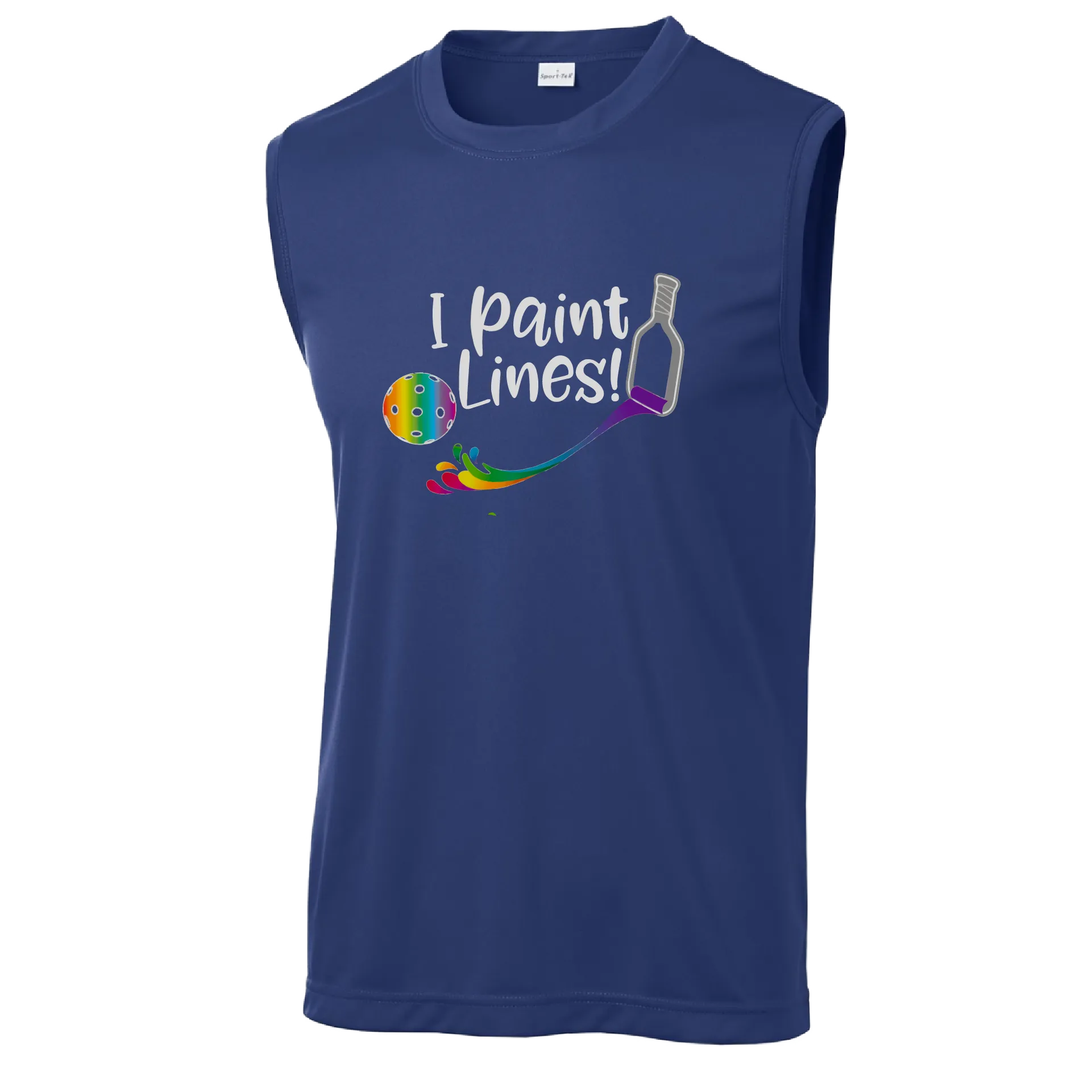 I Paint Lines | Men's Sleeveless Pickleball Shirt | 100% Polyester