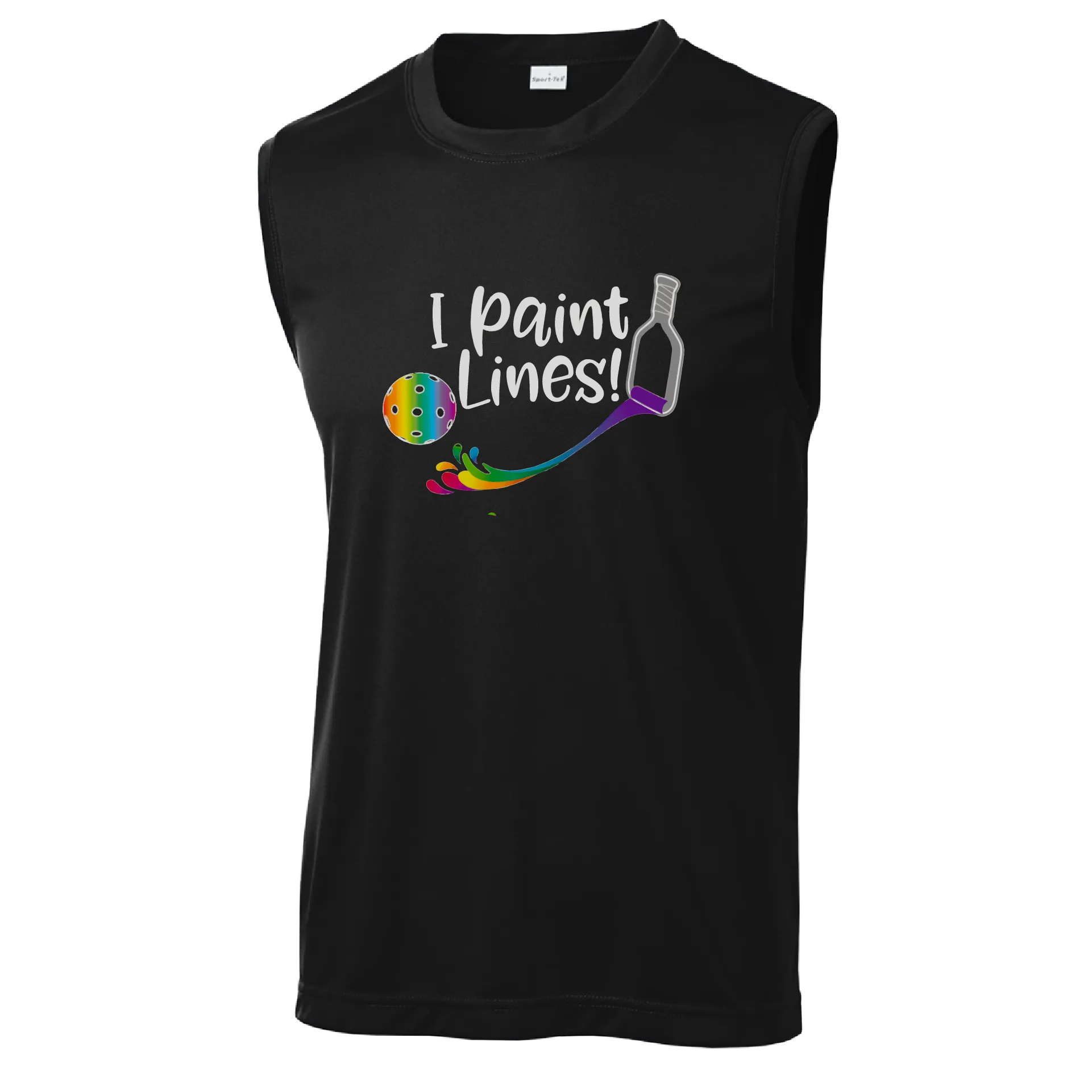 I Paint Lines | Men's Sleeveless Pickleball Shirt | 100% Polyester